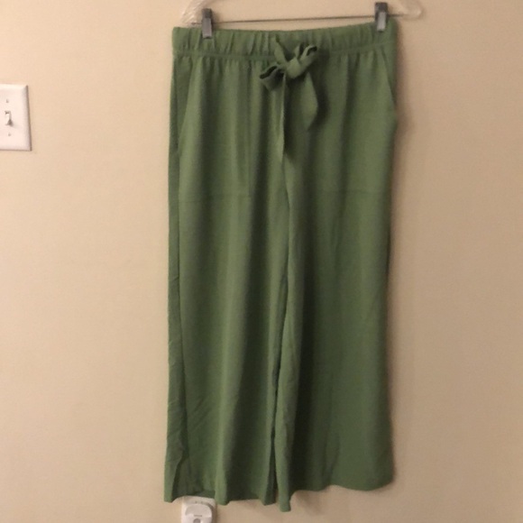 Rachel Roy Green flowy lightweight wide leg pants elastic waist soft comfy SZ M - Picture 1 of 12